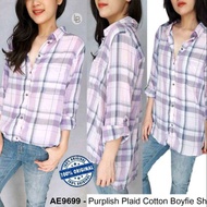 KEMEJA (NEW) American Eagle Purple Plaid Shirt