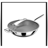 Brand New 34cm 316grade Stainless steel non stick wok with cover &amp; spatula