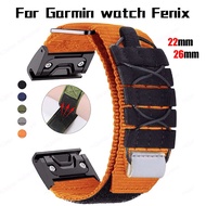 26mm 22mm Quick Fit Strap Nylon Sport Canvas Fabric Bracelet Band Accessories compatible for Garmin Fenix 7 6X 6S 6 Pro 5X 5 5S 3HR 945