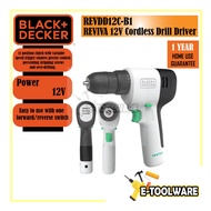 Black &amp; Decker 12V Reviva Cordless Drill Driver Screwdriving &amp; Drilling Tool REVDD12C