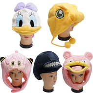 5 Style Anime Cartoon Character Anya Forger Daisy Duck Alien Slowpoke Agumon Sun Hat Plush Cap Kawai