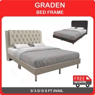 [Bulky]Graden Fabric and Leather Bed Frame In 16 Colour / Divan Bed (Free Delivery and Installation)