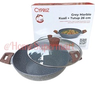 Marble Coating Series Pan + Lid 26cm Cypruz KI-0648 Marble Frywok Induction Induction Induction Pan