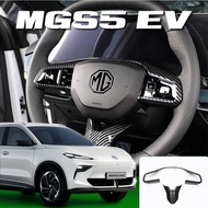 For MG S5 EV MG 4 Steering Wheel Cover Trim Decoration Carbon Fibe Pattern ABS Interior Accessories