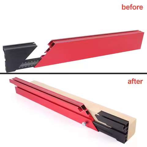 1Pc 75 Type Telescoping Aluminum Profile Router Fence with Metric Scale 45 Degree Oblique Cut T-Trac