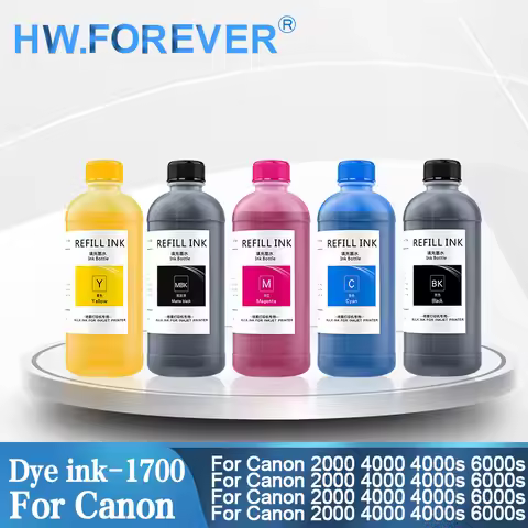 Dye Ink For Canon PFI1700 PFI-1700 Refill For Canon Pro 2000 4000 4000s 6000 6000s Printer Refill Dy