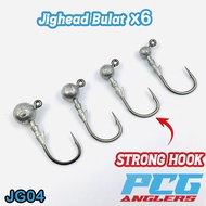 Jighead Bulat X6 Extra Strong Heavy Duty Fishing Hook Kolam Mata Kail Bait Soft Plastic Soft Plastik