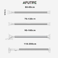 Afutre Adjustable Rod Extendable Pole Stainless Steel Curtain Towel Hanging Pole Laundry Rack Punch-Free Curtain Rod Clothes Hanger Tension Rod Bathroom Rail Multi-Purpose Heavy Du