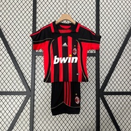 2006-07 Season AC Milan Retro Home Football Kids Jersey Kit Kaka Sports Sets For Child