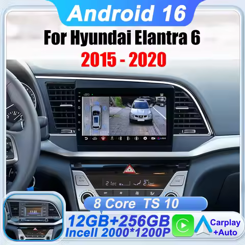 Car Radio For Hyundai Elantra Avante AD 2015 - 2021 Android 16 Auto Wireless Carplay GPS Navi Stereo
