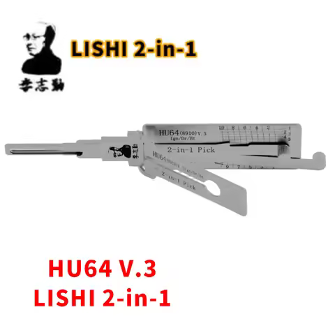 LISHI 2in1 HU64 New Style For benz Car Opens the door Stainless Tool lishi pick tool