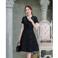 เดรสทำงาน เดรสป้ายphawi มือ 1 สีดำ