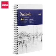 Sổ Tay Vẽ Phác Thảo Chuyên Nghiệp 160gsm 120 trang Deli - Sketchbook Giấy Trơn Gáy Xoắn Ngang Và Dọc
