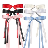 Ayesha Hair Bows and Satin Ribbon Clips 6PCS - Coquette Bow Claw Clips for Women and Girls' Hair