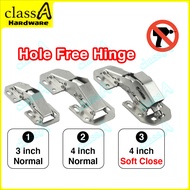 ClassAHW 90 Degree Hinge Concealed Furniture Cabinet Door Hole Free Hinge Spring BufferEngsel Pintu Kabinet Tanpa Lubang