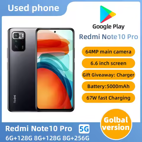 Redmi note 10 pro Android 5G Unlocked 6.6 inch 8GB RAM 128GB ROM All Colours in Good Condition Origi