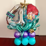 MERAH 68cm Red Mermaid Number Balloon Package