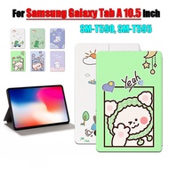 For Samsung Galaxy Tab A 10.5 (2018) SM-T590 SM-T595 10.5-inch Tablet Protective Case Fashion Pattern Cartoon Anime Stand Flip Cover