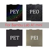 For Bambu Lab A1 Mini Textured Pei PEO PET PEY Sheet 180x180mm Build Plate Double sided Carbon Sprin