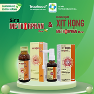 Combo Siro + Xịt Họng Methorphan Bee Giảm Đờm, Ho, Đau Rát Họng, Khản Tiếng Cho Người Lớn Và Trẻ Em
