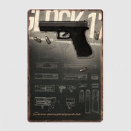 Glock 17 Metal Sign Poster Garage Living Room Cinema Living Custom Tin Vintage Home Decor