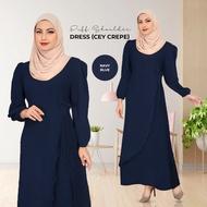 IRONLESS JUBAH MUSLIMAH TURKI FASHION - PUFF SHOULDER DRESS / PLAIN ABAYA / JUBAH UMRAH / MAXI PLUS 