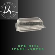 OPS - H14L - BENXON Plastic Tray with Lock [ 50pcs± ] Bakery Disposable Plastic Clear Food Box - Bek