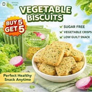 Buy 5 Get 5  Sugar Free Vegetable Biscuit Low GI High Fiber Healthy Snack 无糖高纤蔬菜饼干 Biskut Diet Sihat