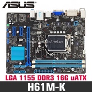 ⚡️Asus มาเธอร์บอร์ดเดสก์ท็อป H61M-D H61M-E H61M-K H61เต้ารับแอลจีเอ I3 I7 I5 DDR3ใช้ Micro-ATX UEFI 16G