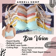 VIVIEN WOMEN'S WIRELESS LACE BRA 34A 34C COOL DAILY SUPPORT BRA