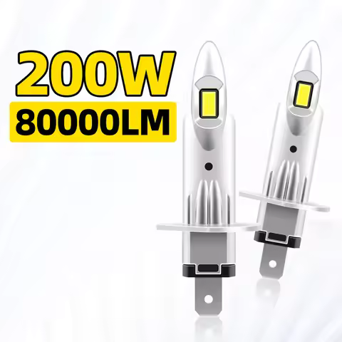 2PCS H1 LED 200W 80000LM H1 Car Lights 16PCS 8054 CSP Chips 6000K White Auto Mini Diode 1: 1 Size Tu