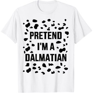 Pretend I'M A Dalmatian Dog Funny Lazy Halloween Costume T-Shirt