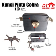 Cobra iron gate lock automatic computer key Black