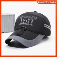HIGHBUYING Extended Eaves Shade Breathable Adjustable Windproof Fishing Hat Night Reflective Strip S