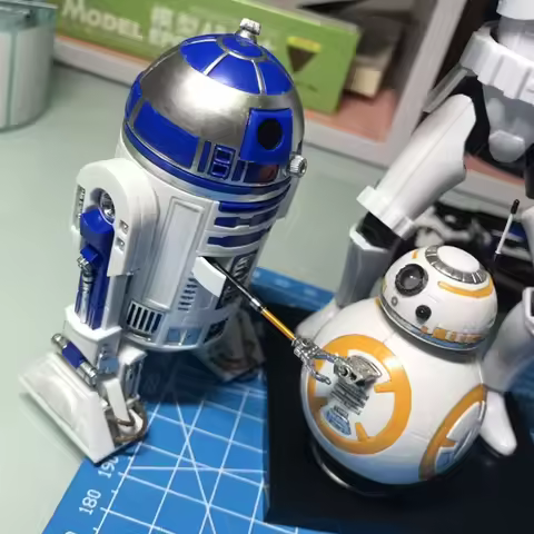 Star Wars Figures R2-D2 BB8 Robot DIY Assembled Model Collectible Toys Cartoon Action Fgiure Kids To
