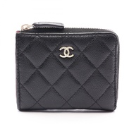 【二手】香奈兒 (Chanel) 圓形絎縫錢包 AP3999 黑色魚子醬紋小牛皮（粒面小牛皮）絎縫迷你錢包 女士二手 A