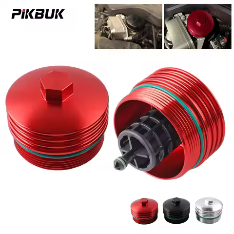 PIKBUK Aluminum BILLET OIL FILTER HOUSING FOR N20 N26 N52 N54 N55 S55 BMW 2.0L 3.0L Engines