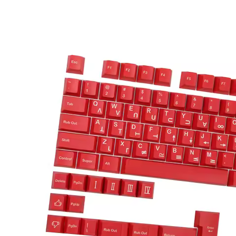 GMK Crimson Cadet Keycap PBT 142 Keys Red Sets Cherry Profile DYE Subbed ISO Enter For GH60 RK61 RK6