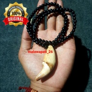 KALUNG AKAR BAHAR HITAM ASLI VARIASI LIONTIN TARING BERUANG SUPER