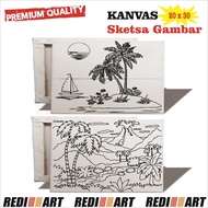 Kanvas Lukis Sketsa Gambar 20x30 cm