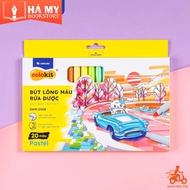 Hộp Bút lông rửa được 20 màu Pastel Fiber Pen Thiên Long Colokit SWM-C008
