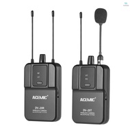 ACEMIC DV-20 UHF Wireless Microphone System Lavalier Mic 50M Effective Range with Transmitter &amp; Receiver for DSLR Camera Camcorder Interview Sound Recording