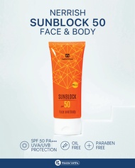 หมอมวลชน เนอริช ซันบล็อค เอสพีเอฟ 50 เฟสแอนด์บอดี้ ครีมกันแดด Nerrish Sunblock  SPF50 Face and Body