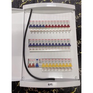 45 way single phase DB box complete set + mcb / elcb / wayar cable /copper bar 63a main consumer box