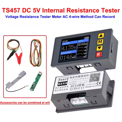 TS457 DC 5V Voltmeter Battery Internal Resistance Tester Detector 18650 Battery Tester AC 4-wire Met