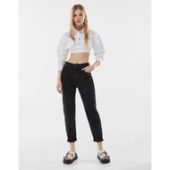 BERSHKA BLACK DENIM MOM JEANS