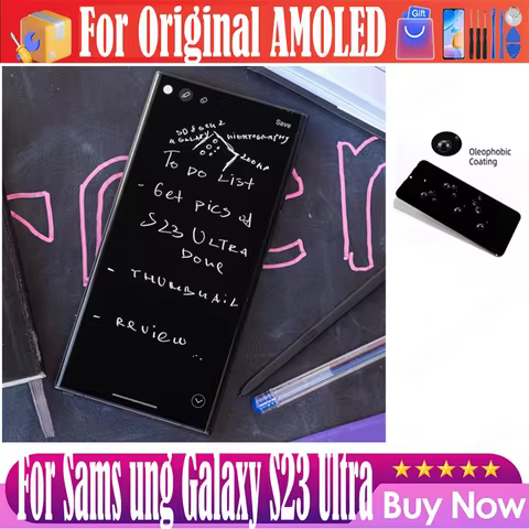 Original 6.8" AMOLED 120Hz Display For Sams ung S23 Ultra LCD SM-S918B SM-S918B/DS S918U Touch Scree