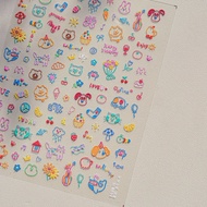 เกาหลี Jelly Smile สติ๊กเกอร์เล็บน่ารัก Winking Eyes Cool แว่นตากันแดด 5D Glossy Gel Effect ตกแต่งเล