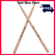 One Pair of 7A Wooden Drumsticks Drum Sticks Ash Wood Drum Set Accessories (7A)