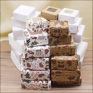 50pcs/wholesale Kraft Paper Box/Jewelry Necklace Paper Gift Box/HANDMAD Printing Box/Multi-Size Marble Pattern Christmas Gift Box/Wedding Cake Wrapping Kraft Paper Family Party Supplies Box